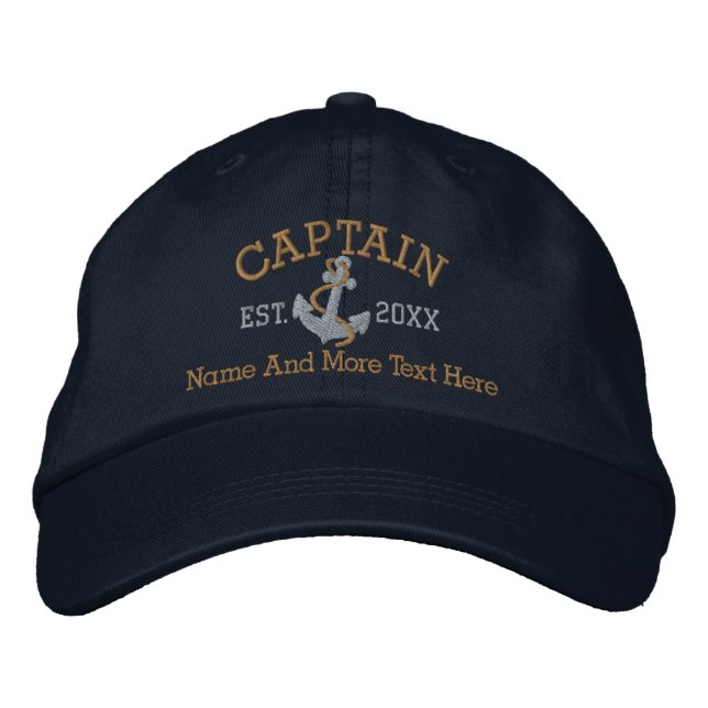 Boné Capitão Com Âncora Personalizado (Frente)