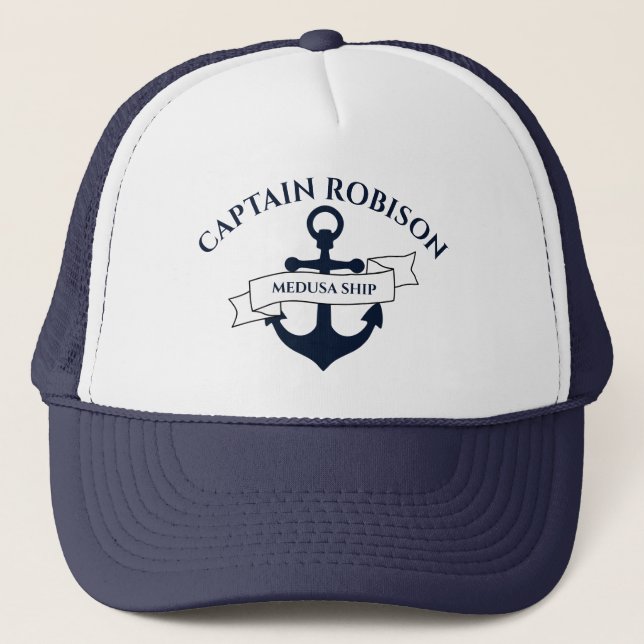 Boné Capitão e nome do navio (Frente)