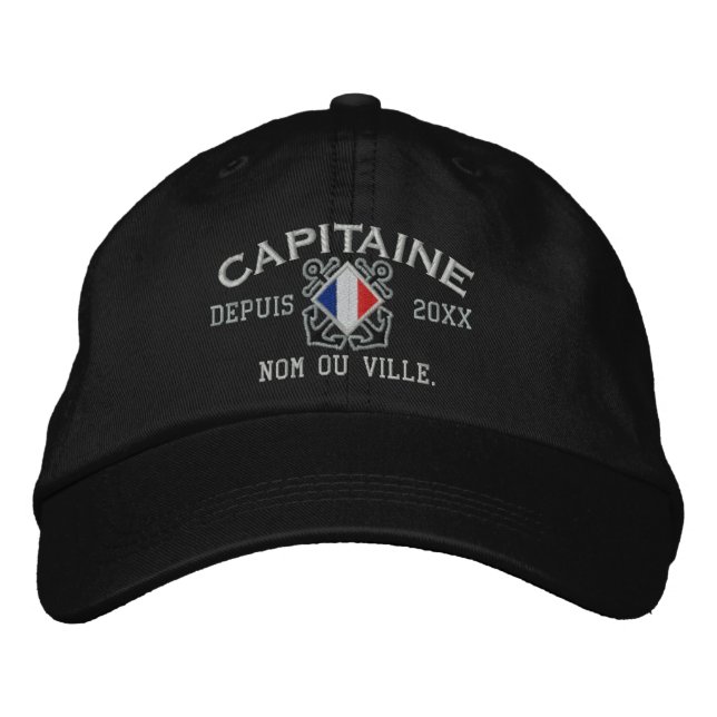 Boné Capitão francês personalizado bordado náutico (Frente)