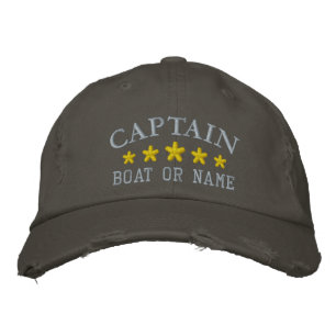 Boné Capitão Náutico Nome do Barco Estrelas Douradas So