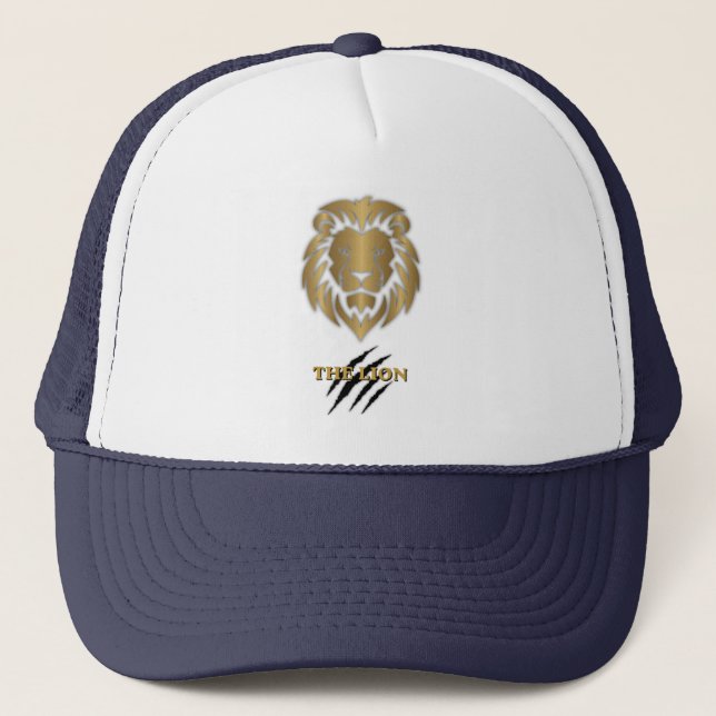 Boné Capuz com Gráfico do Leão Dourado e Preto (Frente)