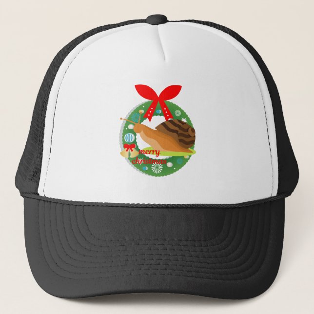 Boné caracol de natal alegre (Frente)