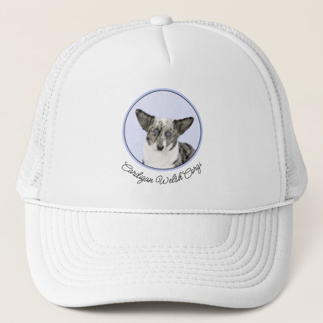 Boné Cardigan Welsh Corgi - Pintura Original para Cacho (Frente)