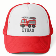 Carro de bombeiros vermelho bonito para meninos,