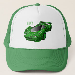 Boné Carro desportivo verde com ilustração aerofoil