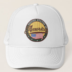 Boné cartaz de viagem com logotipo americano