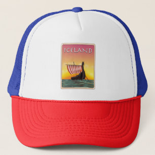 Boné cartaz de viagem Viking Islândia
