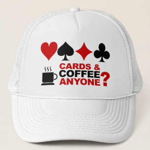 Boné Cartões e chapéus de café