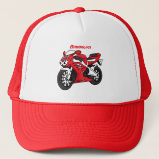 Boné Cartografia de motocicleta vermelha-branca