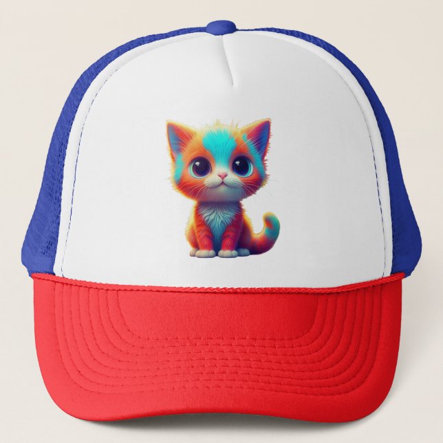 Boné Cartografia do Rainbow Coloring Kitten (Frente)
