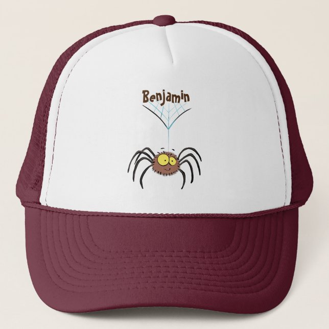 Boné Cartografia engraçada e fofa da aranha (Frente)