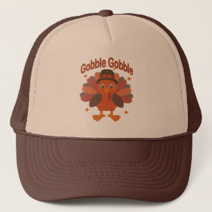 Boné Cartoon de Ação de Graças da Turquia - "Gobble Gob