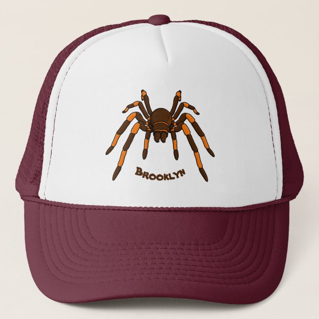 Boné Cartoon de aranha-do-marrom e-laranja-acastanhado (Frente)