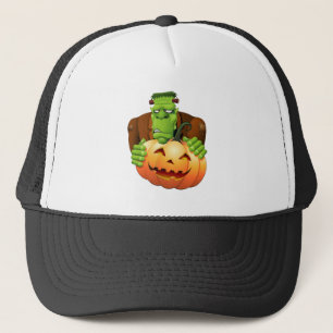 Boné Cartoon Frankenstein Monster com Pumpkin
