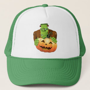 Boné Cartoon Frankenstein Monster com Pumpkin