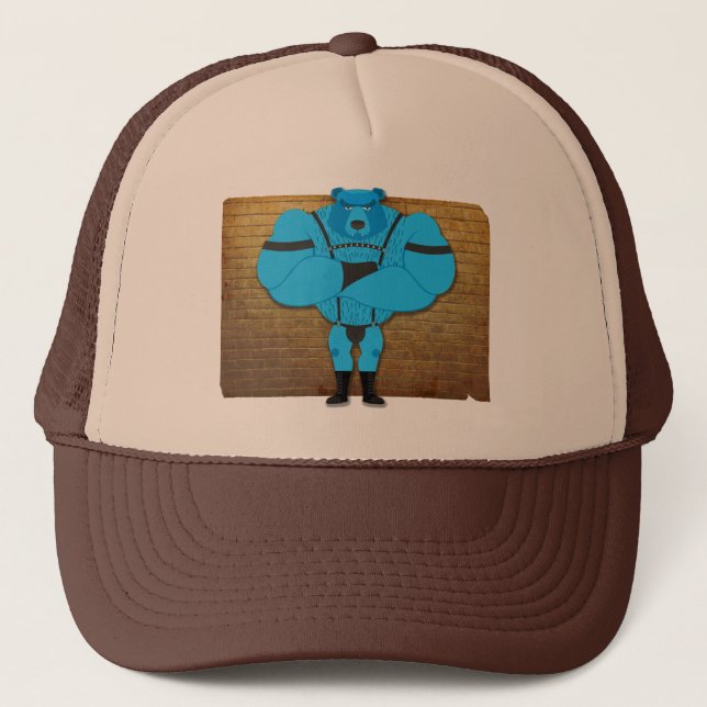 Boné Cartoon gay do urso SlipperyJoe (Frente)