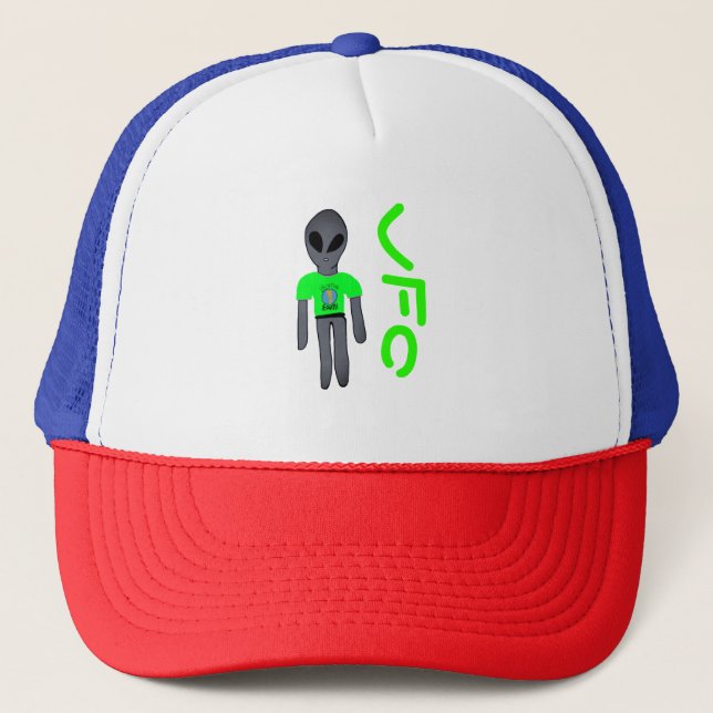Boné cartoon ovni alien cinza  (Frente)