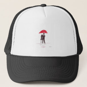Boné Casal de amor com casal romântico guarda-chuva ver