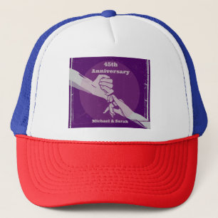 Boné Casal romântico de aniversário de cliente de mãos