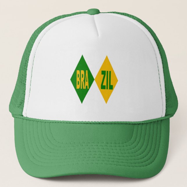 Boné Casquette Trucker blanc vert  BRAZIL  (Frente)