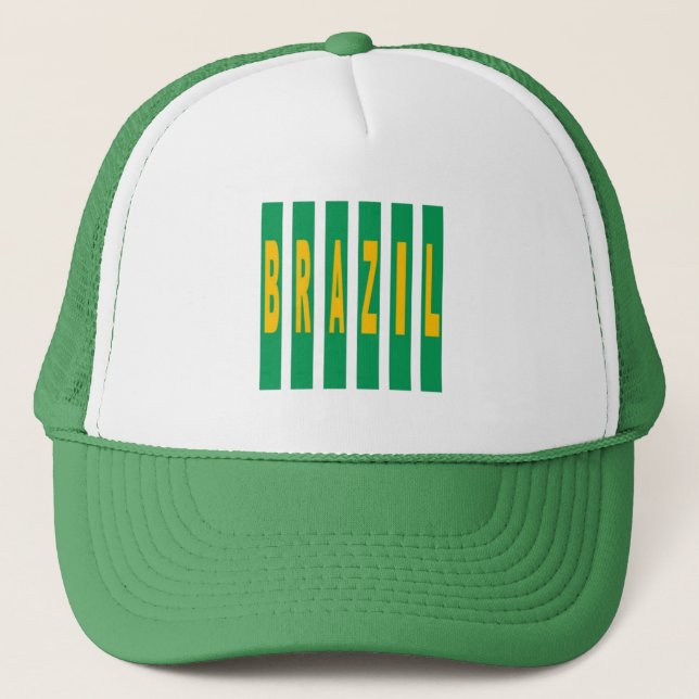 Boné Casquette Trucker blanc vert  DESIGN  BRAZIL (Frente)