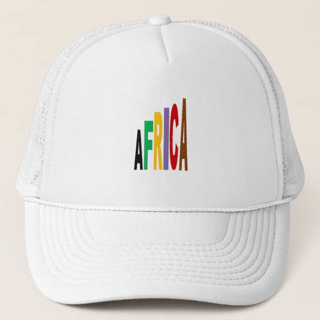 Boné Casquette trucker  blanche  DESIGN   AFRICA  (Frente)