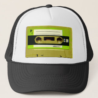 Boné Cassete de banda magnética retro do verde limão