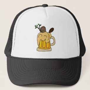 Boné Castor engraçado na caneca de cerveja