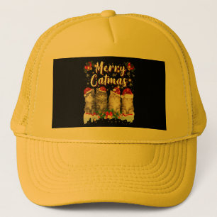 Boné Cat Christmas Santa Hat Engraçado Feliz Catmas