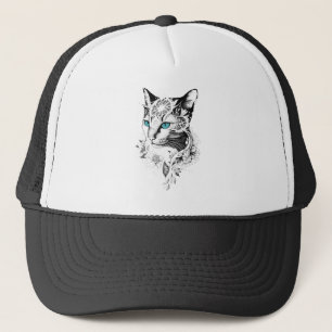 Boné Cat Pet Animal Nature Ilustração Arte Tatuagem