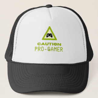 Boné Caution Pro-Gamer Trucker Hat - Retro Gaming Style