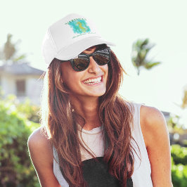 Boné Cavalo de mar amarelo sob o mar