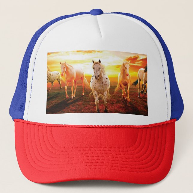 Boné Cavalos no travesseiro decorativo solar (Frente)