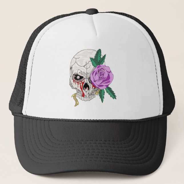 Boné Caveira e Rosa (Frente)