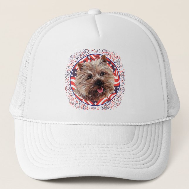 Boné Celebração da Bandeira Americana do Cairn Terrier (Frente)