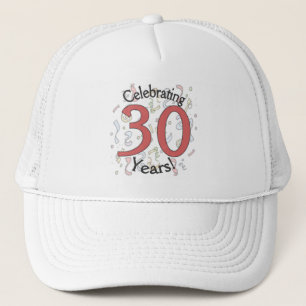 Boné Celebrando o chapéu de confete de 30 anos
