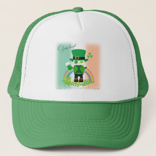 Boné Celebrar Ruas. Dia de Patrick com um Gato Sortudo