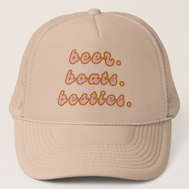 Boné Cerveja, Barcos e Besties Trucker Hat (Frente)