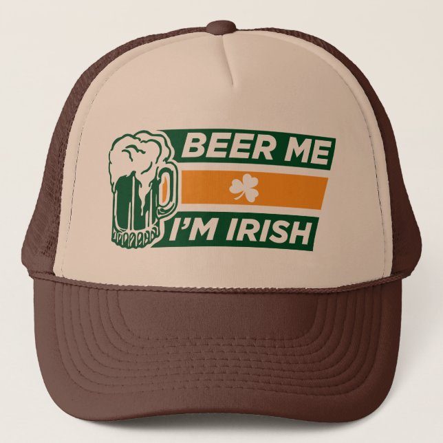Boné Cerveja mim eu sou chapéu irlandês (Frente)