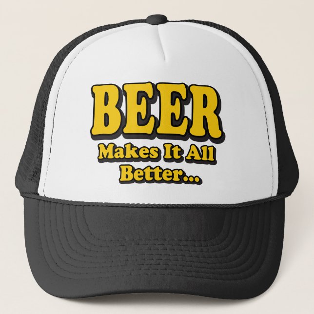 Boné Cerveja Torna Tudo Melhor - Slogan Divertido para  (Frente)