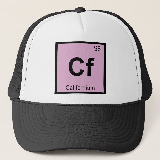 Boné Cf - Química do Californium Símbolo da Tabela Peri (Frente)