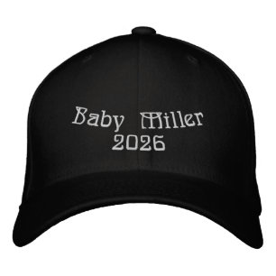 Boné Chá de Bebê Miller 2026 Flexfit de Lã Preto para J