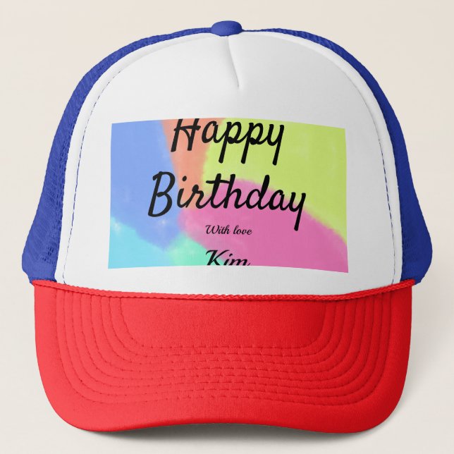 Boné chamada minimalista simples caligrafia feliz anive (Frente)