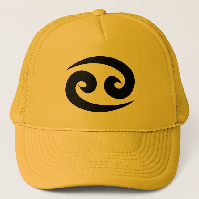 Boné Chapéu amarelo dourado de Câncer zodíaco (Frente)