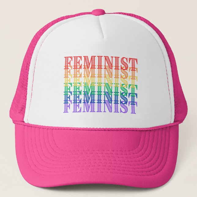 Boné chapéu arco-íris do orgulho feminista (Frente)