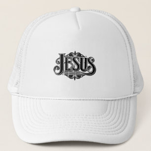 Boné Chapéu Branco Tucker com o Nome de Jesus