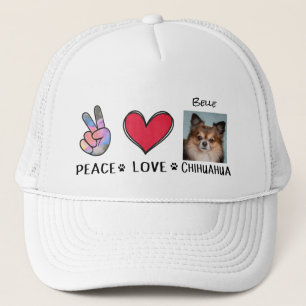 Boné Chapéu Chihuahua Paz Amor Amantes de Cães