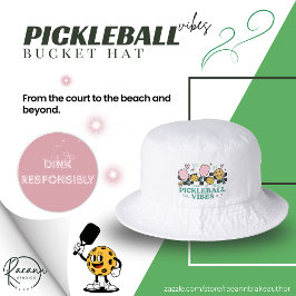 Boné Chapéu Clássico Bucket Pickleball Vibes