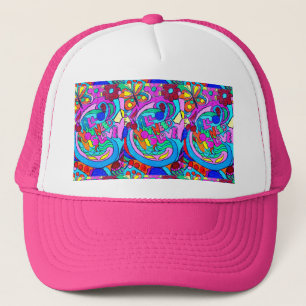 Boné chapéu colorido groovy do amor