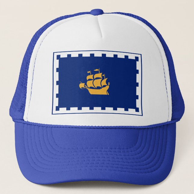 Boné Chapéu com a Bandeira da Cidade de Quebec, Canadá (Frente)